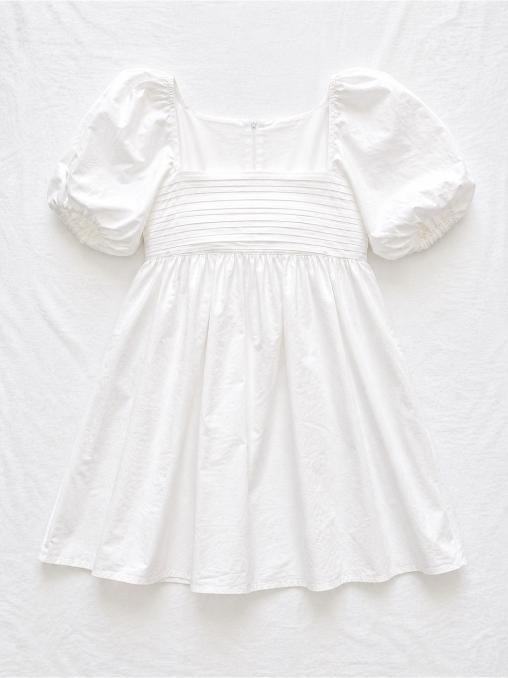 White Square-Neck Puff Sleeve Dress - Abercrombie